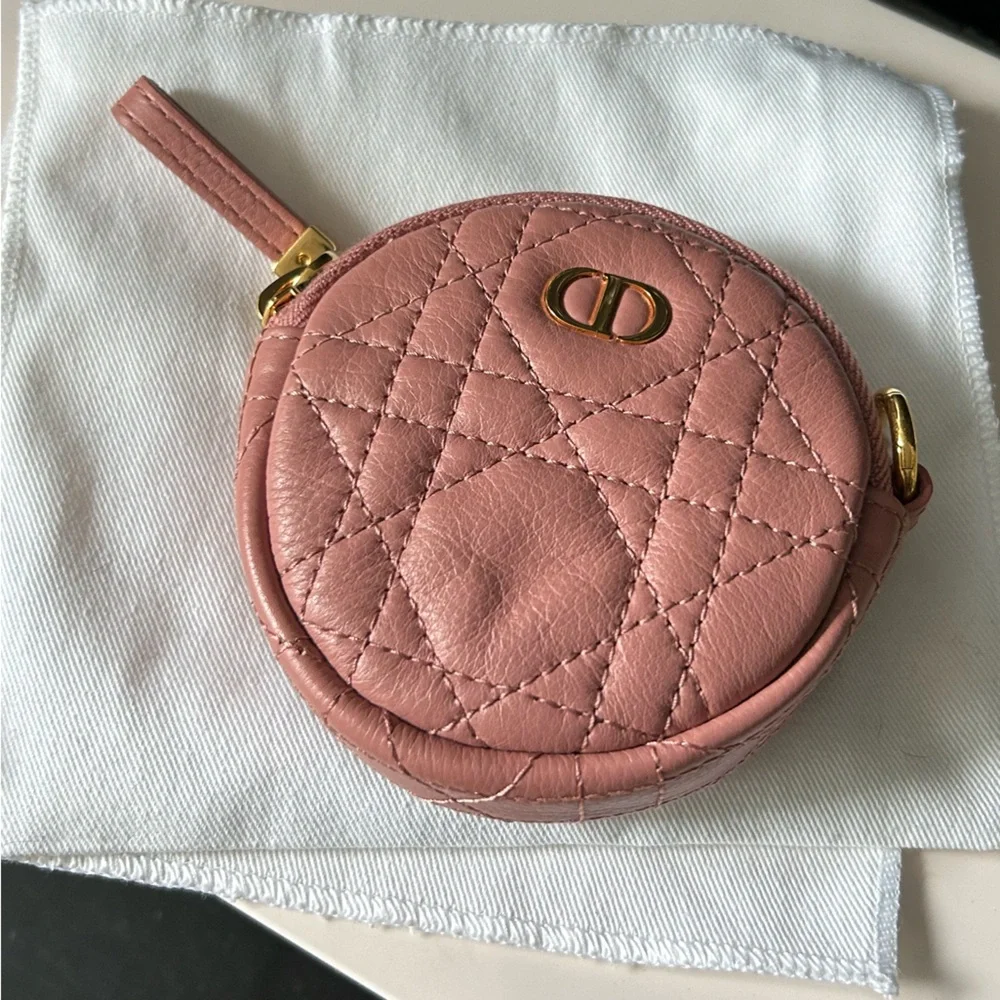 🆕 DIOR CANNAGE ROSE PINK LEATHER POUCH